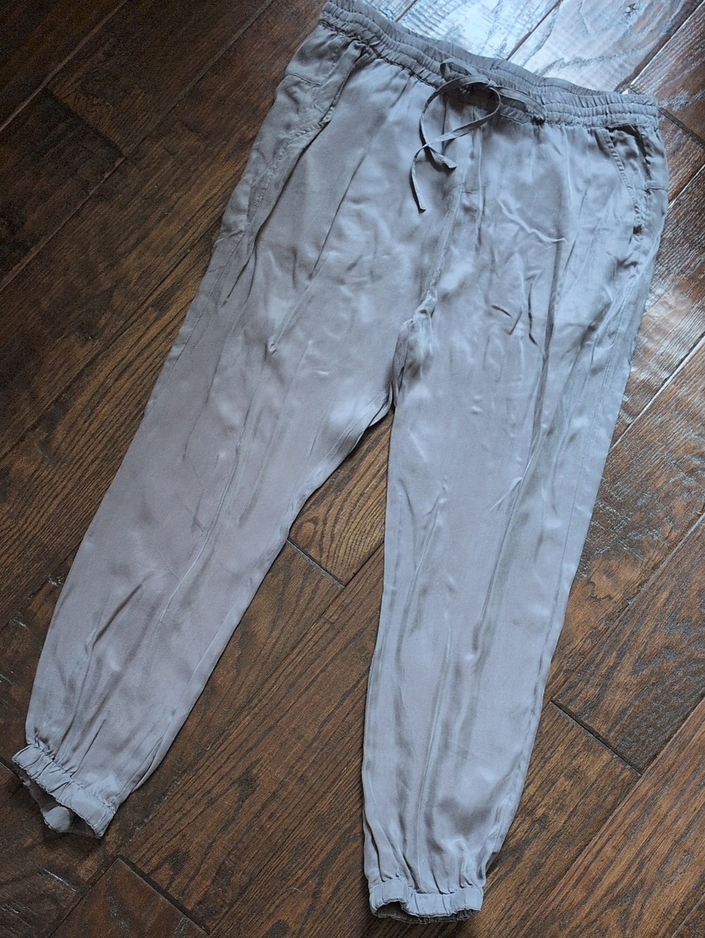 JOHNNY WAS I Granite Gray Alice Cupra Silky Drawstring Jogger Ankle Pants, M - Picture 2 of 12